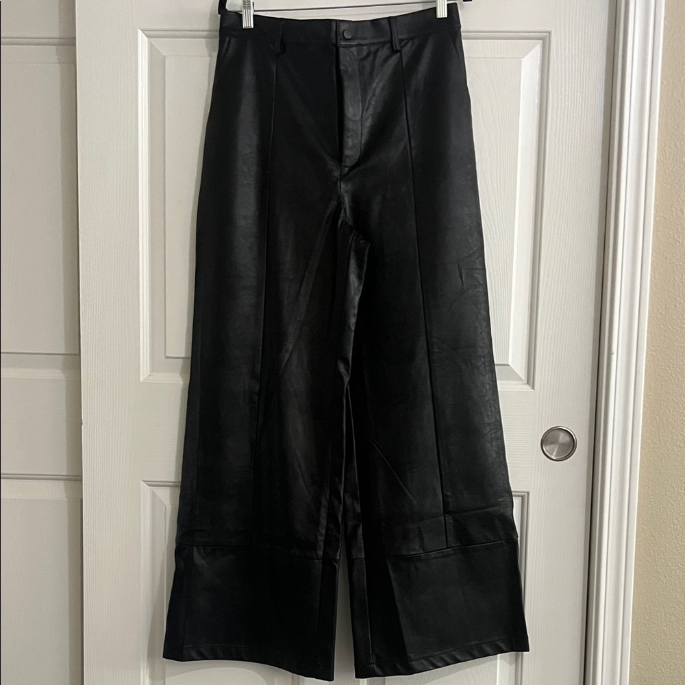 Bardot Black Wide-Leg Leather Pants